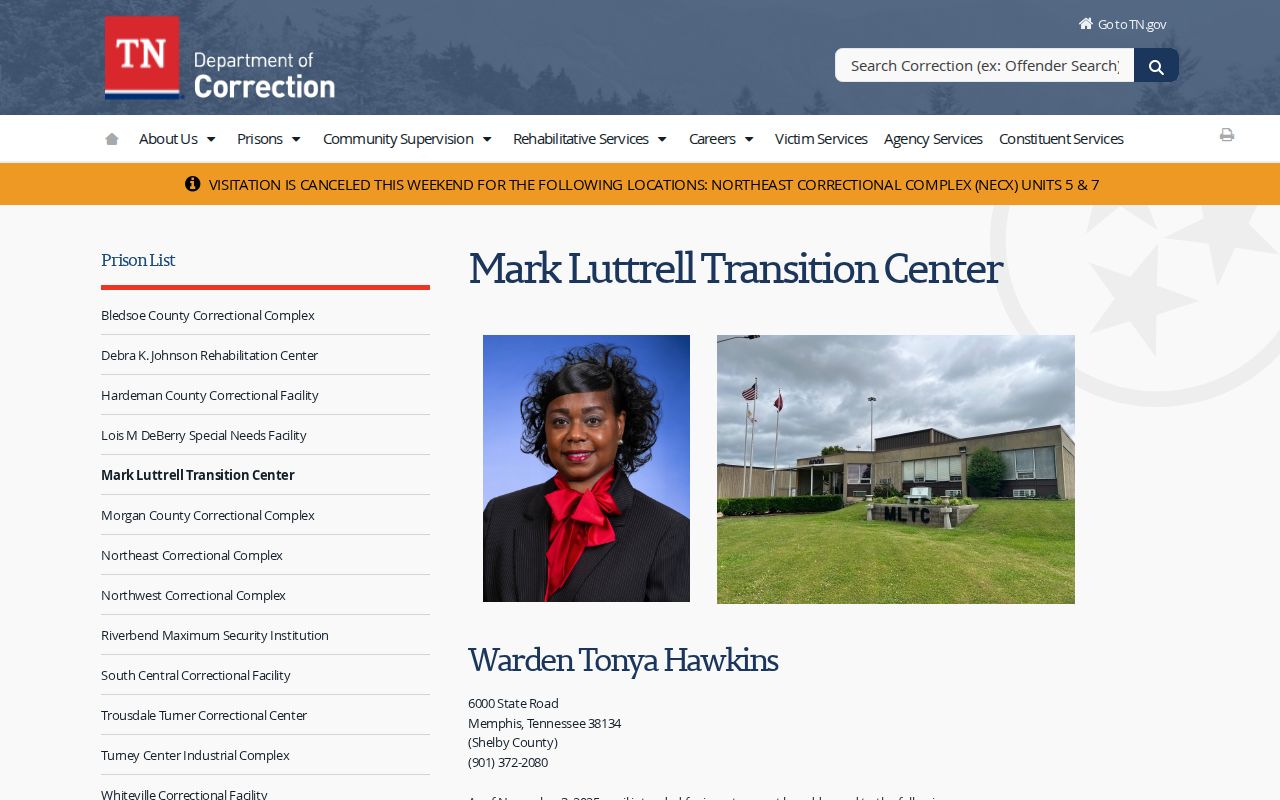 Mark Luttrell Transition Center release and TDOC facility information
